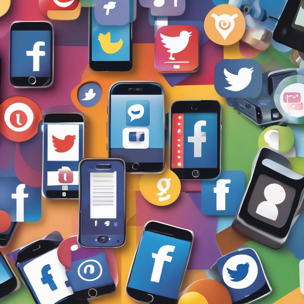 social media icons surrounding a smartphone